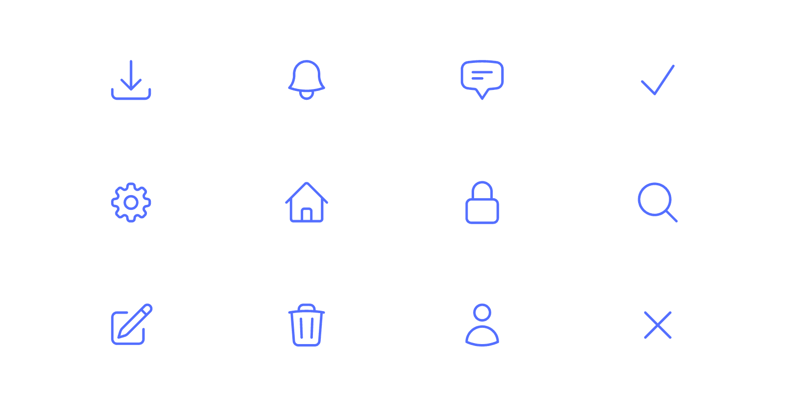 Exemple de librairie d'icônes