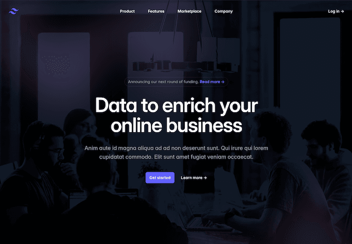 Exemple de hero avec Tailwind CSS
